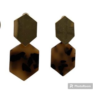 Set of 3 earrings, animal print dangling, variety of shapes